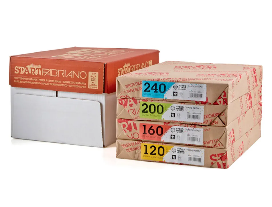Papier dessin fabriano st'art 160g/m2 format a4 21x29,7cm 200 feuilles