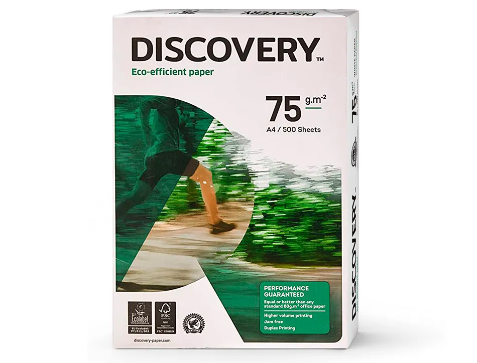 Papier discovery multifonction grand volume sans bourrage a4 75g/m2 blancheur 161 opacité 92 rigidité 100 500 feuilles
