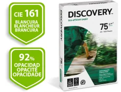 Papier discovery multifonction grand volume sans bourrage a4 75g/m2 blancheur 161 opacité 92 rigidité 100 500 feuilles