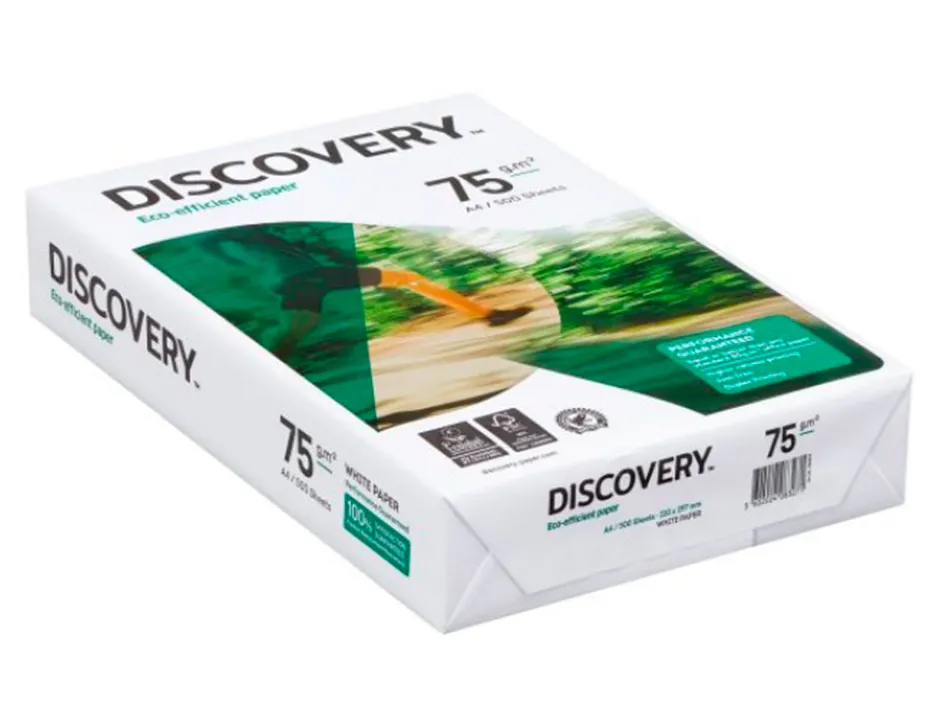Papier discovery multifonction grand volume sans bourrage a4 75g/m2 blancheur 161 opacité 92 rigidité 100 500 feuilles