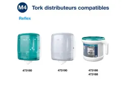 Papier essuyage tork m4 reflex plus blanc rouleau 450 feuilles