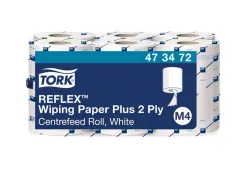 Papier essuyage tork m4 reflex plus blanc rouleau 450 feuilles