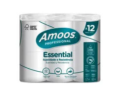Papier hygienique amoos domestique 2 plis 20m paquet de 12 rouleaux