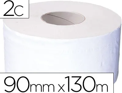 Papier hygiénique q-connect 90mmx130m double épaisseur rouleau
