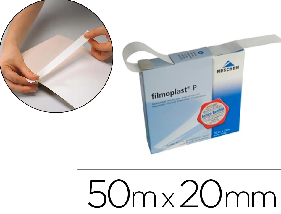 Papier japon adhesif et transparent pour page dechire devidoir dim. 50mx20mm