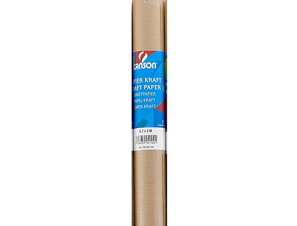 Papier kraft canson 60g/m2 coloris brun rouleau 0.7x3m