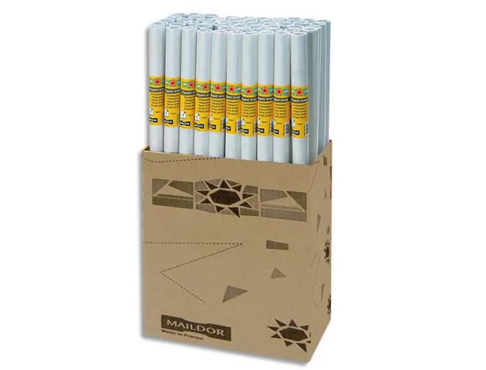Papier kraft clairefontaine 60g coloris blanc rouleau 1x10m