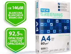 Papier multifonctio n greening a4 80g haute qualité pefc blancheur 146 opacité 92 rigidité 112 500f .