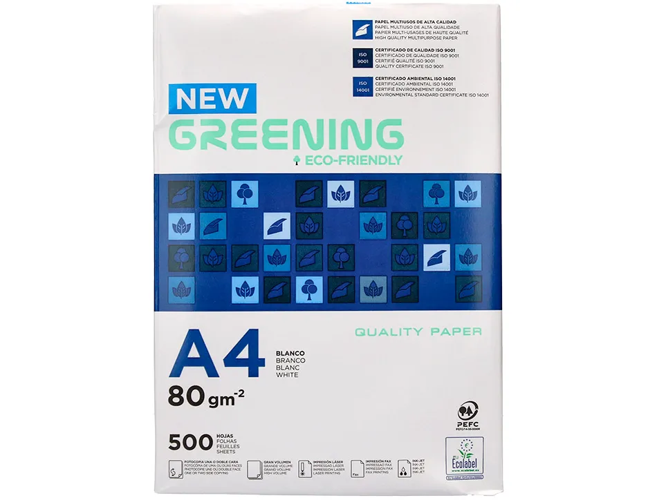 Papier multifonctio n greening a4 80g haute qualité pefc blancheur 146 opacité 92 rigidité 112 500f .