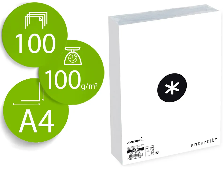 Papier multifonction antartik a4 100 g/m2 haute qualite blancheur 169 opacite 95 100 feuilles