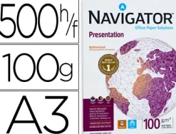 Papier navigator multifonction présentation a3 100g/m2 blancheur 169 opacité 97 rigidité 100 500 feuilles