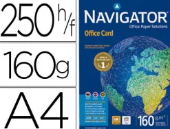 Papier navigator multifonction office card a4 160g/m2 blancheur 169 opacité 99 rigidité 51 250 feuilles