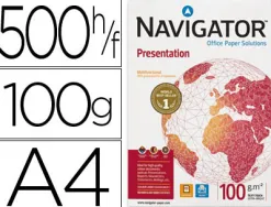 Papier navigator multifonction présentation a4 100g/m2 blancheur 169 opacité 97 rigidité 100 500 feuilles