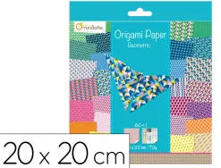 Papier origami avenue mandarine geometric 200x200mm 70g pochette 60 feuilles