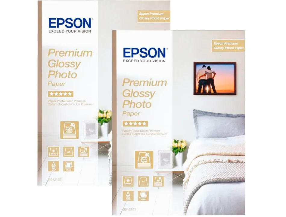 Papier photo epson glossy a4 255g/m2 2 en 1 15 feuilles