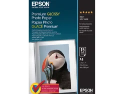Papier photo epson jet d'encre premium glossy glacé super brillant a4 255g/m2 paquet 15 feuilles