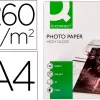Papier photo q-connect jet d'encre glacé ultra brillant a4 260g compatible toute imprima nte paquet 50 feuilles