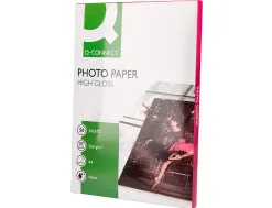 Papier photo q-connect jet d'encre glacé ultra brillant a4 260g compatible toute imprima nte paquet 50 feuilles