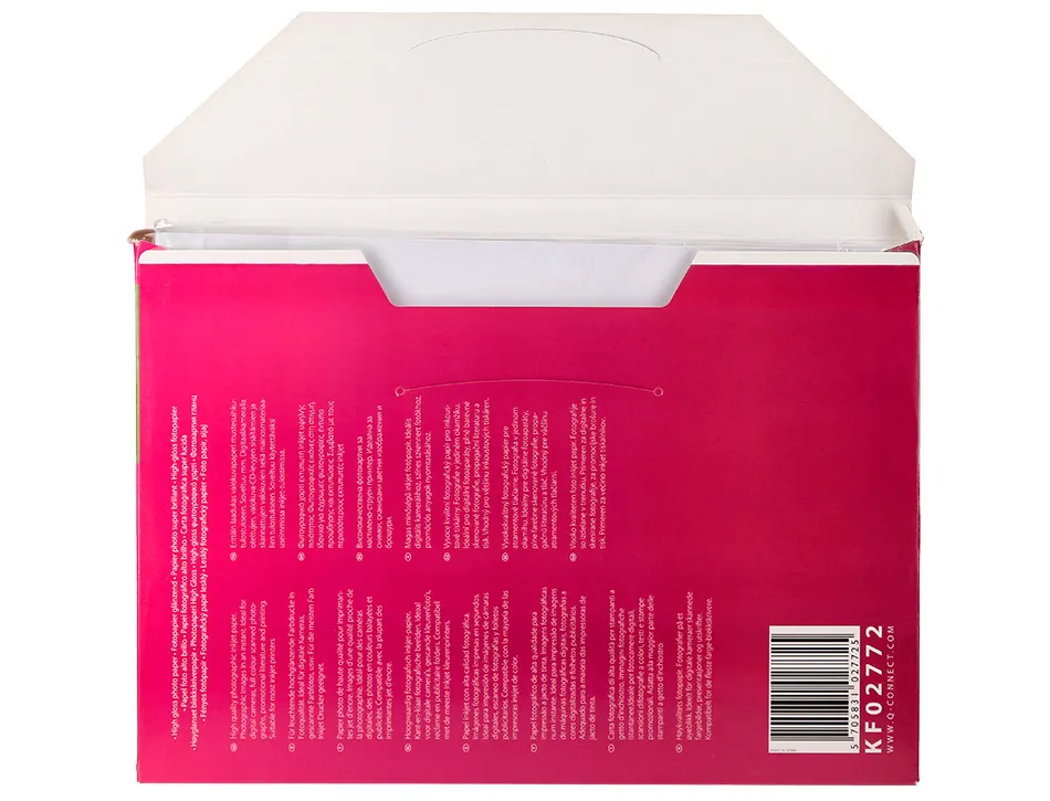 Papier photo q-connect jet d'encre glacé ultra brillant a4 260g compatible toute imprima nte paquet 50 feuilles
