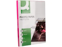 Papier photo q-connect jet d'encre glacé ultra brillant a4 260g compatible toute imprima nte paquet 50 feuilles