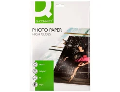 Papier photo q-connect jet d'encre glacé ultra-brillant a4 260g /m2 compatible toute imprimante paquet 20 feuilles