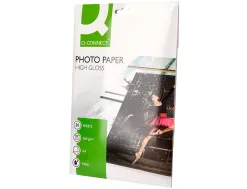Papier photo q-connect jet d'encre glacé ultra-brillant a4 260g /m2 compatible toute imprimante paquet 20 feuilles