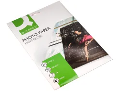 Papier photo q-connect jet d'encre glacé ultra-brillant a4 260g /m2 compatible toute imprimante paquet 20 feuilles