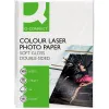 Papier photo q-connect laser semi glacé brillant a4 218g/m2 compatible toutes imprimantes paquet 100 feuilles