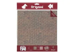 Papier pliage oz international origami 260x260mm 100g/m2 double face décor dinosaures coloris assortis 12f