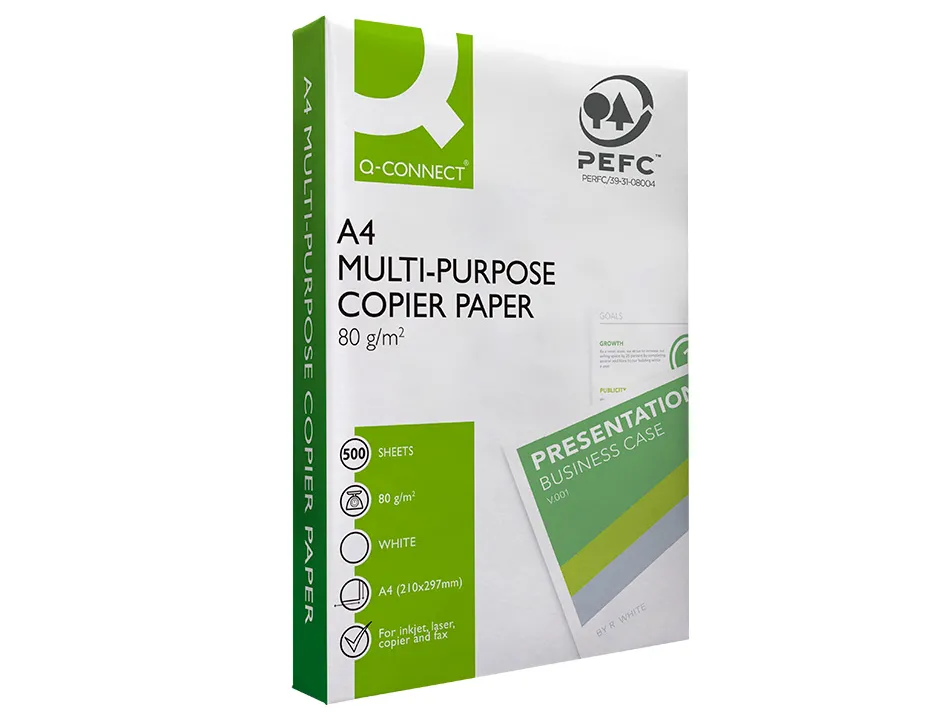 Papier q-connect a4 80g/m2 multifonction 500 feuilles 160 cie