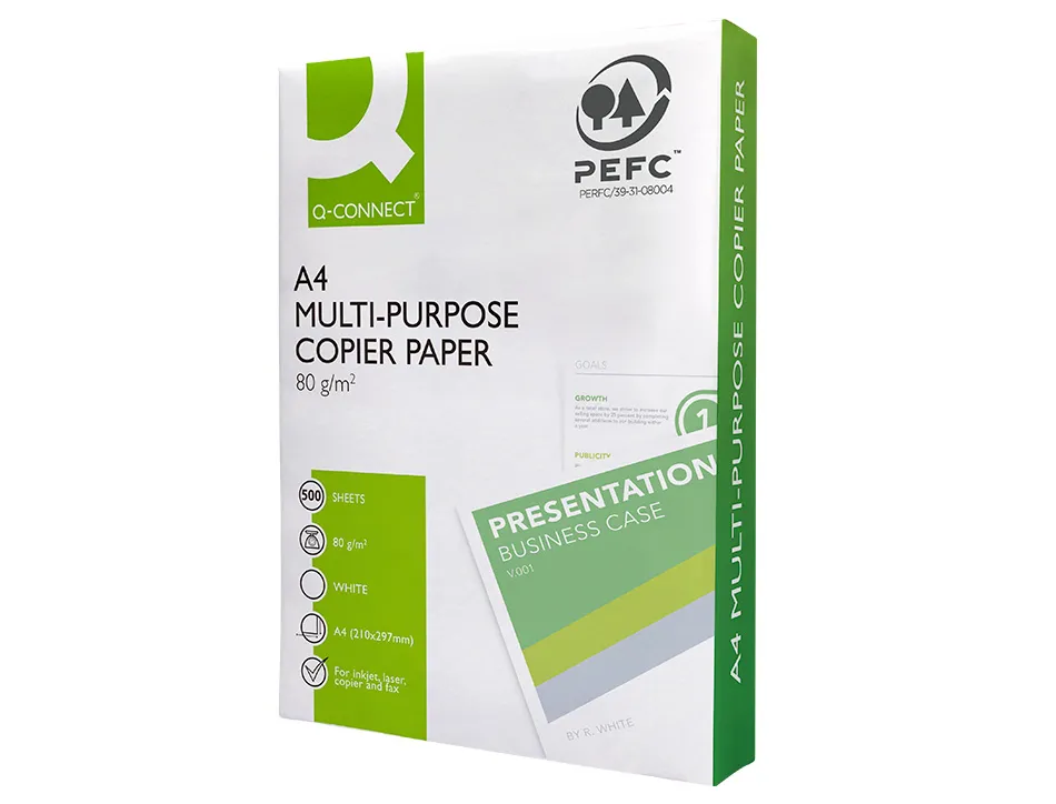 Papier q-connect a4 80g/m2 multifonction 500 feuilles 160 cie