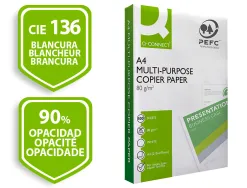Papier q-connect a4 80g/m2 multifonction 500 feuilles 160 cie