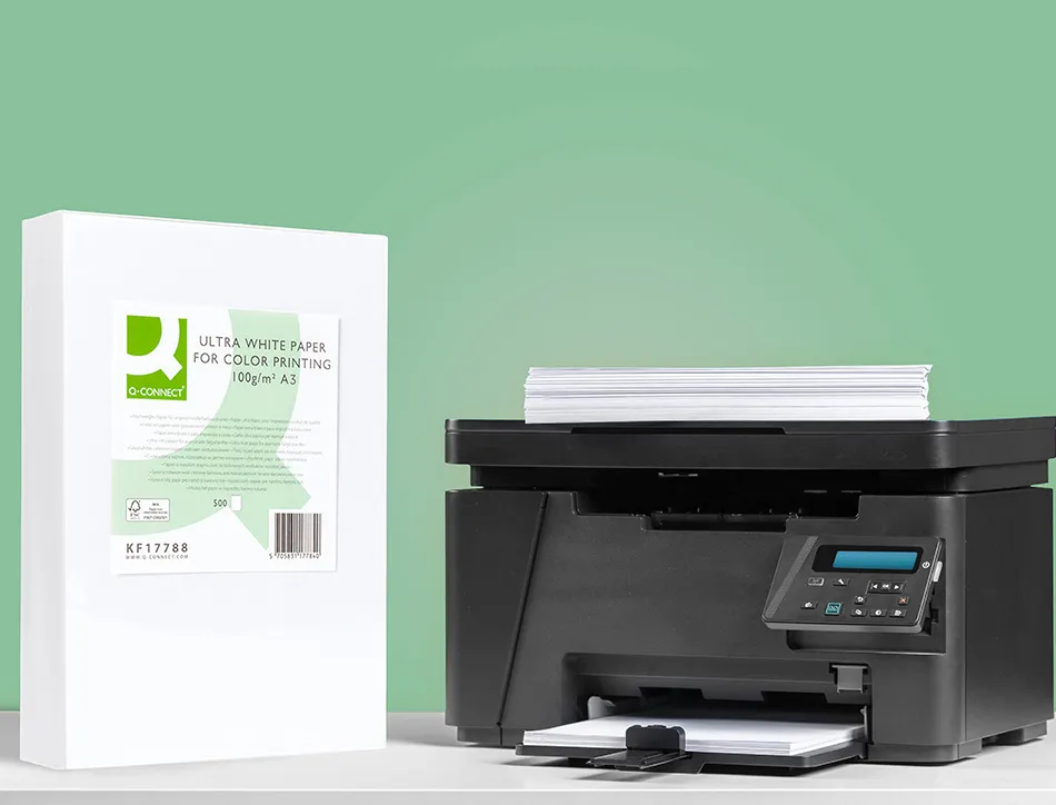 Papier q-connect multifonction ultrawhite a3 100g/m2 blancheur 170 opacité 96 rigidité 60 500 feuilles