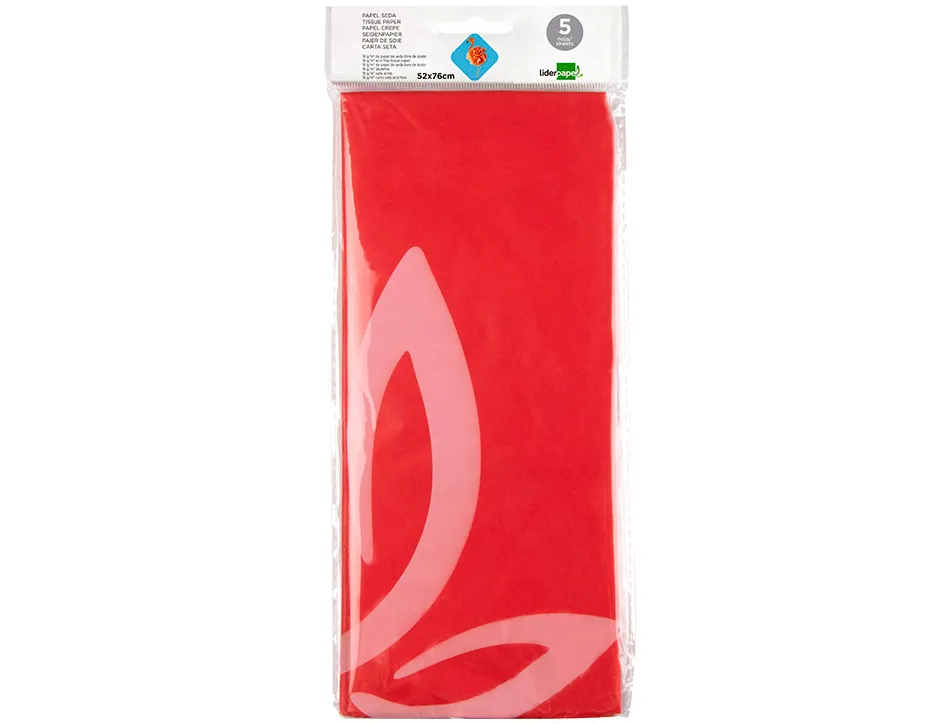 Papier soie liderpapel 52x76cm présentoir 60 sachets 5f 12 coloris assortis