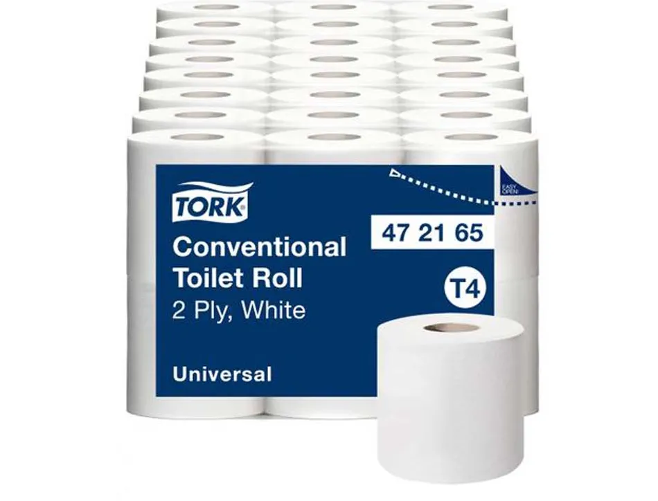Papier toilette blanc 2 plis 200 feuilles universal tork lot 8 paquets de 6 rouleaux