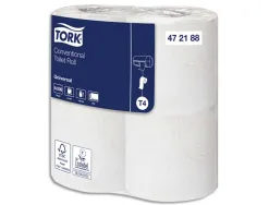 Papier toilette blanc 2 plis 200 feuilles universal tork lot 8 paquets de 6 rouleaux
