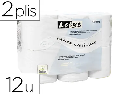 Papier toilette double épaisseur paquet 12 rouleaux