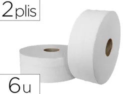 Papier toilette jumbo pure ouate blanche lisse prédécoupé 2 plis 320m paquet 6 rouleaux