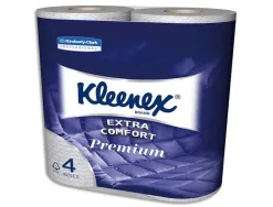 Papier toilette kleenex blanc 4 plis 160 formats lot 4 rouleaux