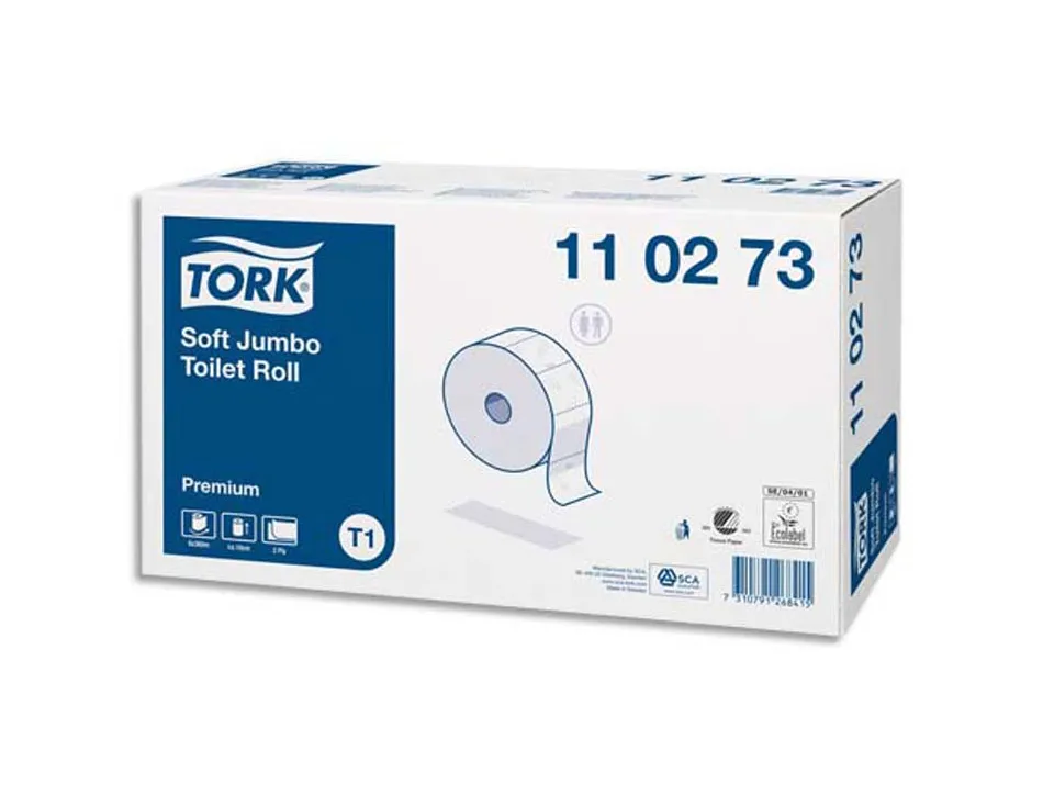 Papier toilette tork maxi jumbo premium blanc 2 plis longueur 360 m lot 6