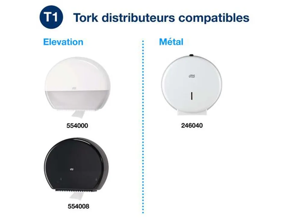 Papier toilette tork maxi jumbo premium blanc 2 plis longueur 360 m lot 6