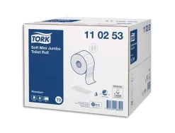Papier toilette tork mini jumbo premium blanc 2 plis longueur 170 m diamètre 18 cm lot 12