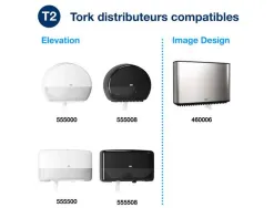 Papier toilette tork mini jumbo premium blanc 2 plis longueur 170 m diamètre 18 cm lot 12
