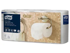 Papier toilette tork premium rouleau traditionnel extra doux 155f 3plis ecolabel paquet de 8 rouleaux
