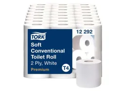 Papier toilette tork premium blanc 2 plis pure ouate 198 feuilles lot 48 rouleaux