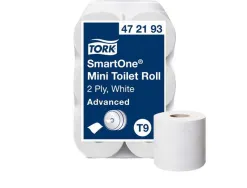 Papier toilette tork smartone t9 mini advanced 2 plis blanc rouleau 620 feuilles