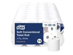 Papier toilette tork t4 premium rouleau traditionnel doux 3 plis blanc 9 packs de 8 rouleaux de 250 feuilles