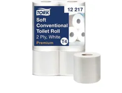 Papier toilette tork traditionnel doux premium 2 plis fsc et ecolabel colors blanc paquet 6 rouleaux 198f