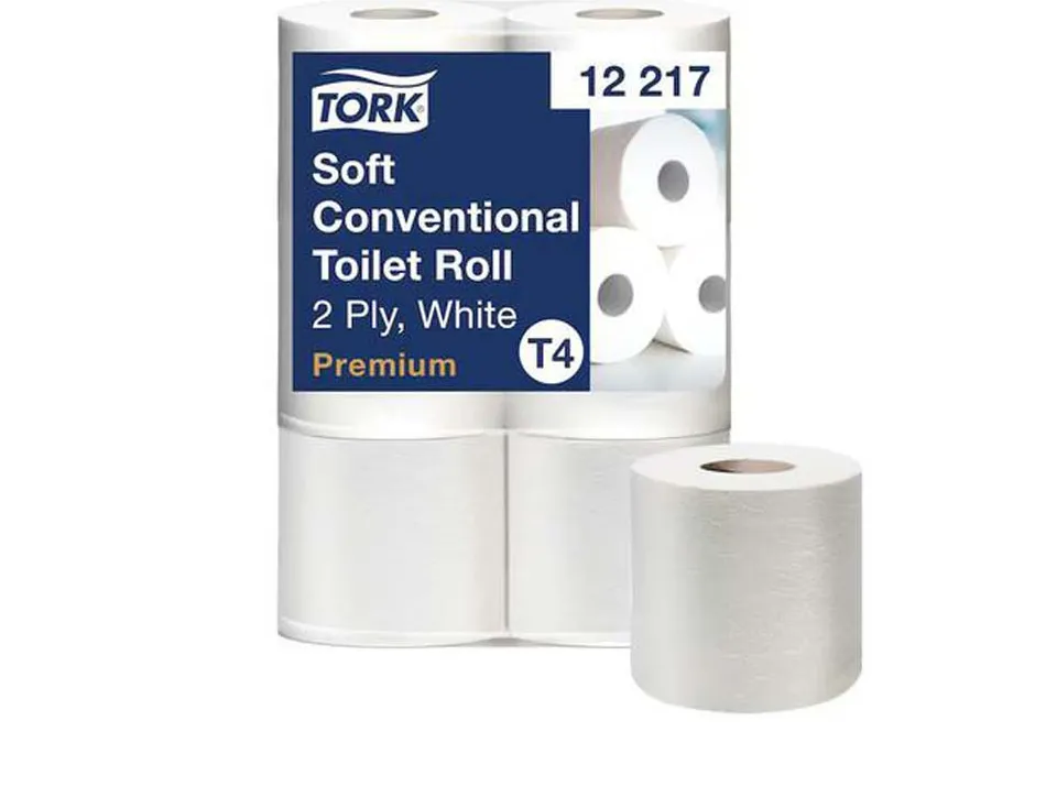 Papier toilette tork traditionnel doux premium 2 plis fsc et ecolabel colors blanc paquet 6 rouleaux 198f