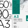 Papier végétal liderpapel calque haute transparence surface régulière satinée 90g/m2 a3 297x420mm